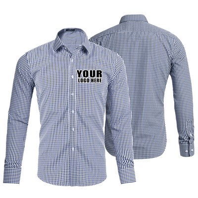 Men's Gingham Long Sleeve Casual Shirt