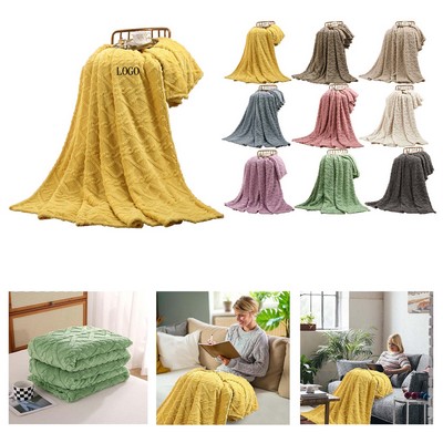 3D Embossed Coral Fleece Blanket
