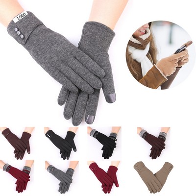 Winter Women Touchscreen Gloves Warm Fleece Lined Windproof