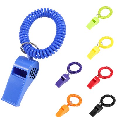 Plastic Spring Keychain Whistle