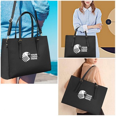Womens Leather Laptop Tote Bag Custom Logo Style