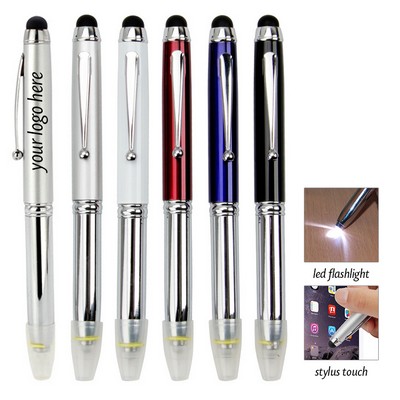 LED light Stylus Metal Ballpoint Pen