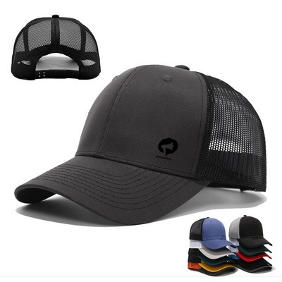 Unisex 6 Panel Cotton Baseball Cap W/ Mesh Back