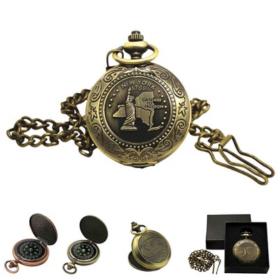 Personalized Engraved Brass Compass With Chain
