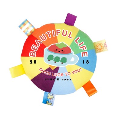 Rainbow Plush Squeaky Pet Frisbee