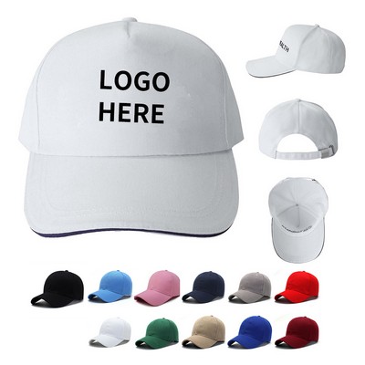 Blended Cotton/Polyester Snapback Caps with Metal Buckle