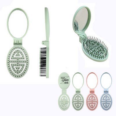 Pack Travel Hair Brush With Mirror