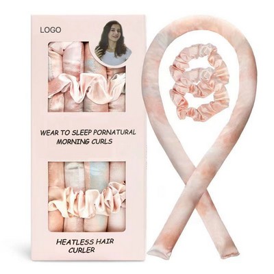 Heatless Hair Curler with Silk Finish Soft Cotton-Filled Ribbon for Overnight Waves & Curls