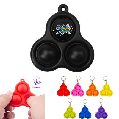 Silicone Pop 3 Bubbles Fidget Keychain
