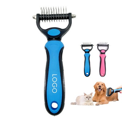 Pet Grooming Brush Tool W/ Rubber Handle