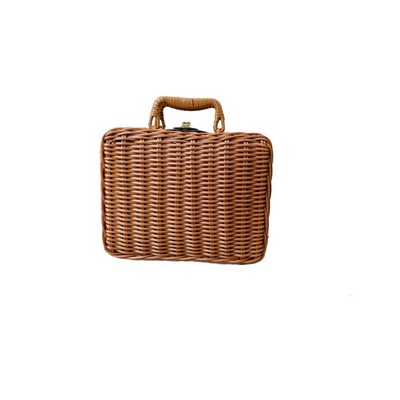 Vintage Rattan-style Suitcase Basket - By Boat