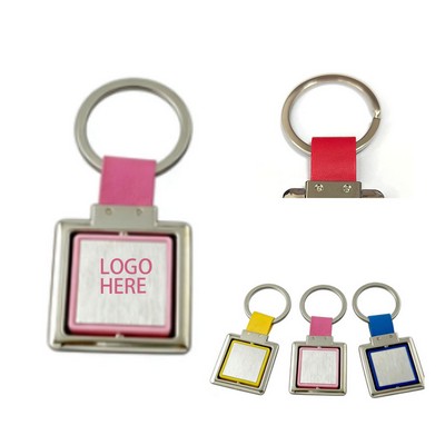 Dual-Tone Square Twist Keychain
