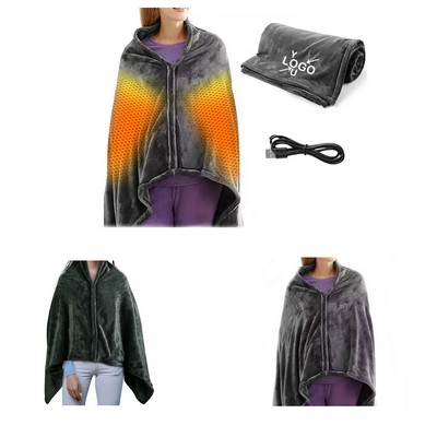 Heated USB Wearable Throw Blanket