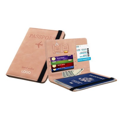 Multifunctional RFID Blocking Passport Holder Premium PU Leather Travel Wallet Secure Passport