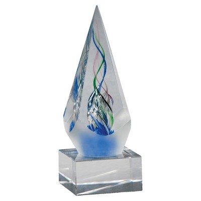 Frosted Glass Accent Arrow Art Glass on Base - AGAR93