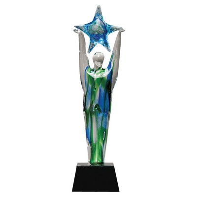 Star Achiever Art Glass on Base - AGAR98