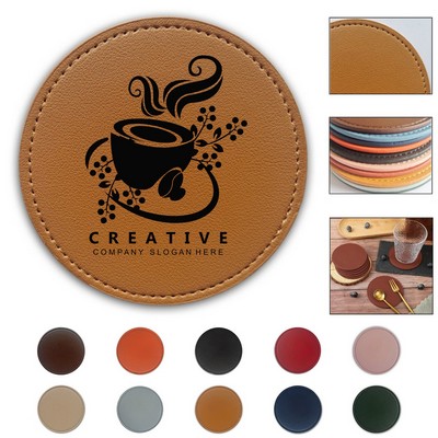PU Leather Round Coaster