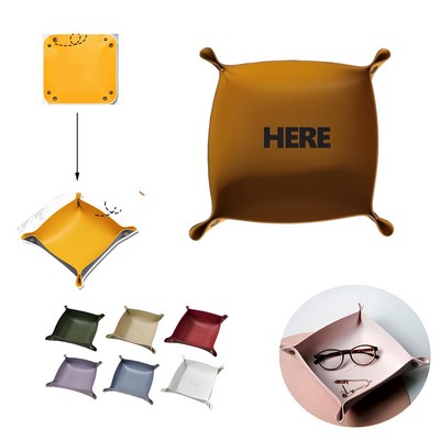 Foldable PU Leather Valet Tray