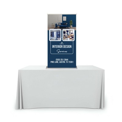 Silverstep Tabletop 24'' Retractable Banner Stand - Premium Greyback (Graphic only)