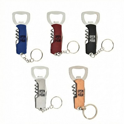 Mini Waiter's Corkscrew Keychain with Foil Cutter