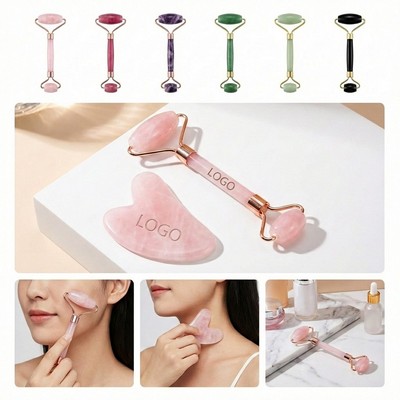Jade Roller and Gua?Sha Set for Face Neck Body Eyes