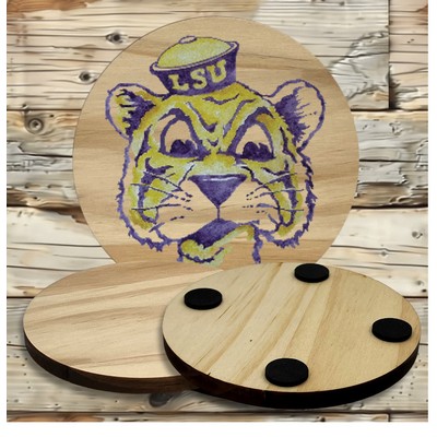 Round Wood Coaster Burnt Sides