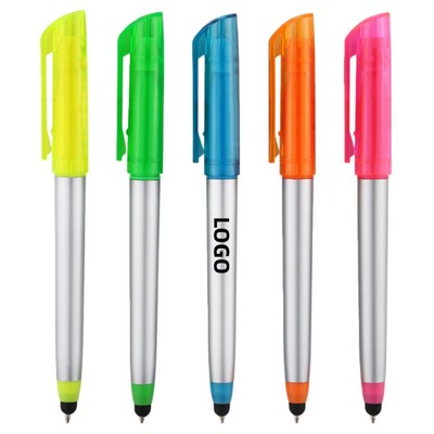 3-in-1 Stylus Ballpoint Pen with Highlighter
