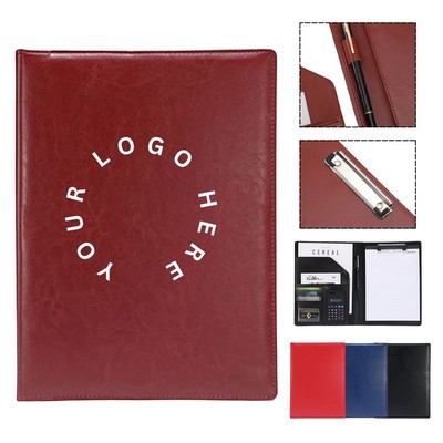 Leather Portfolio Binder With Calculator
