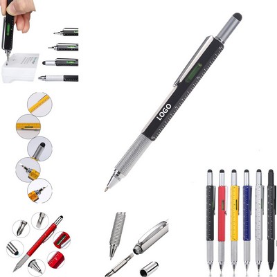 Metal 6" 1 Multitool Stylus Pen With Ruler Level