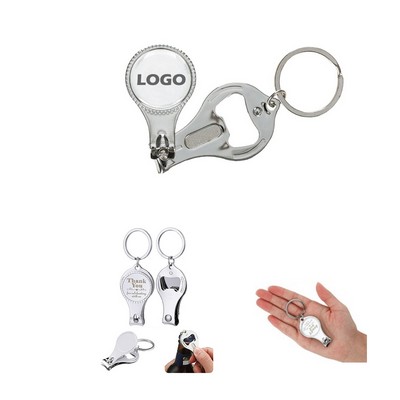 Nail Clippers With Bottle Opener Keyring