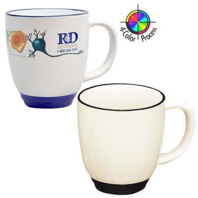 14 Oz. Almond & Black Heartland Bistro Mug - Dishwasher Safe - Full Color Process