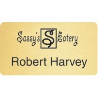 Quick Ship Gold, Silver or White Aluminum Badge Rectangular (2 3/4"x1 1/2")