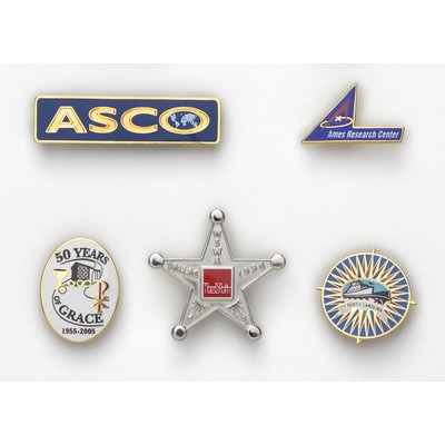 Series 3875 Economical CloisEpoxy with Silk Screen Lapel Pin (Up to 3/4")