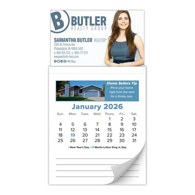 12-Month Tear-Off Magna-Cal Business Card Calendar (Real Estate) - Jan. 2026 w/Cover