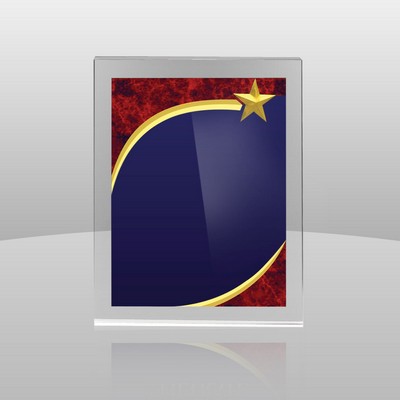 Maroon Red Wall Plaque w/3-D Carved Star (7"x9"x1")