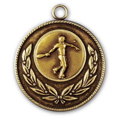 Stock Classic Wreath With Rope Edge 2" Medal- Racquetball