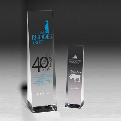 Laser Engraved Angled Obelisk Award (9 1/2"x 2 1/2"x 2")