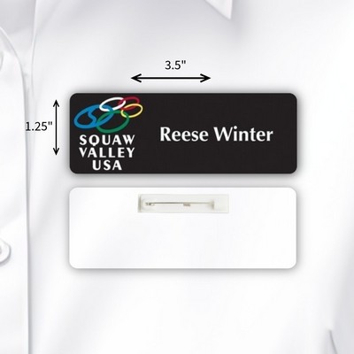 Laminated Personalized Name Badge (1.25"x3.5") Rectangle