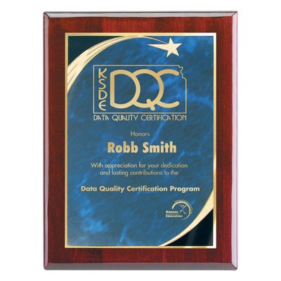 Plaque - 9"x12" Wall Plaque w/ Blue Star Achievement Plate (7"x10")