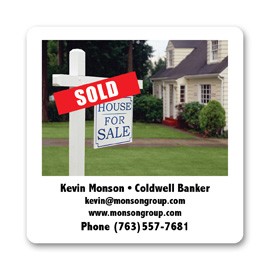 USA Made Premium UV Window Micro-Suction Cling Decal (3"x3") Square w/Rounded Corners