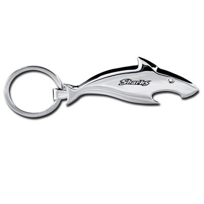 Metal Shark Bottle Opener Keychain
