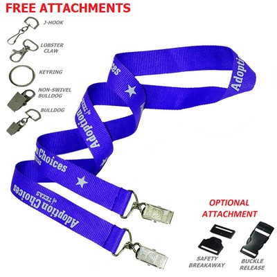 3/4" Custom Open Ended Polyester Lanyard for Badge Holder