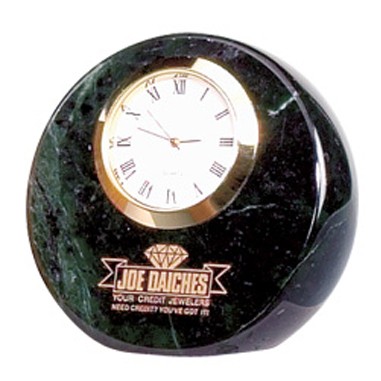 Deluxe Solid Marble Desktop Quartz Clock ( Sand Blasted )