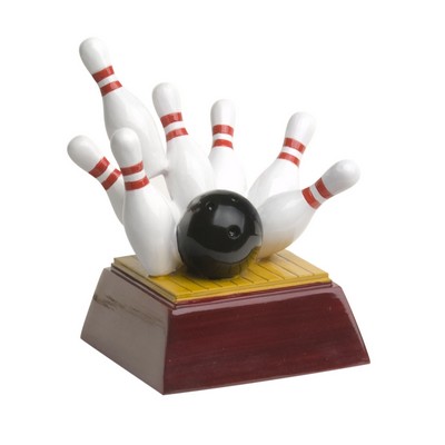 Bowling, Full Color Resin Sculpture - 4"
