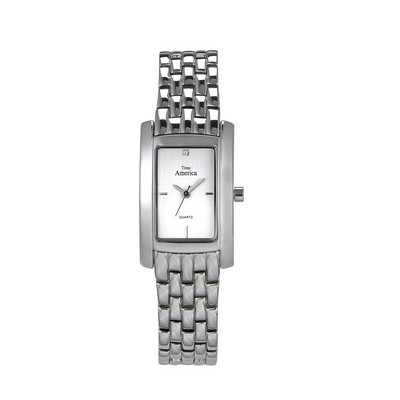 Time America Women's Dress Bracelet Tank Watch w/Silver Dial
