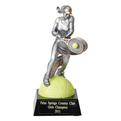 7 ½" Tennis Trophy w/Female Player