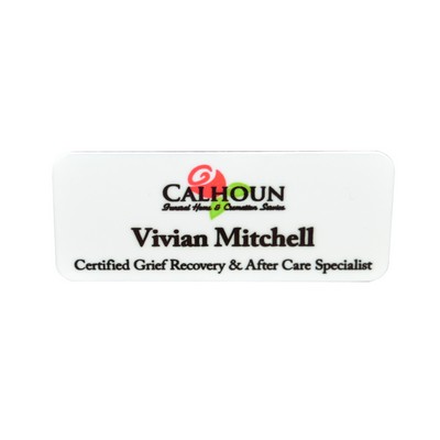 1.25" x 3" Printed Name Badge w/Unlimited Color and Magnetic Finding
