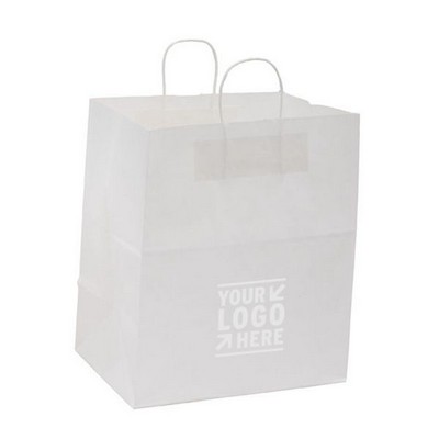 Food Service White Kraft Paper Lion Shopping Bag (14½"x9"x16¼")