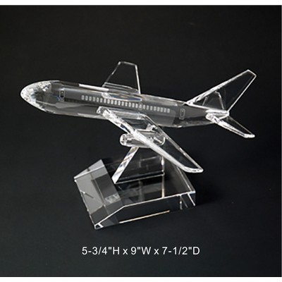 Air Plane optical crystal award Trophy