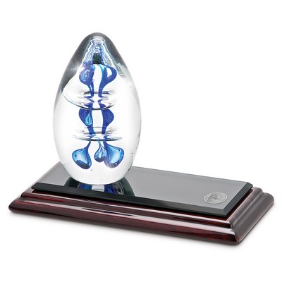 Hand-Blown Art Glass Award W/ Silver Medallion